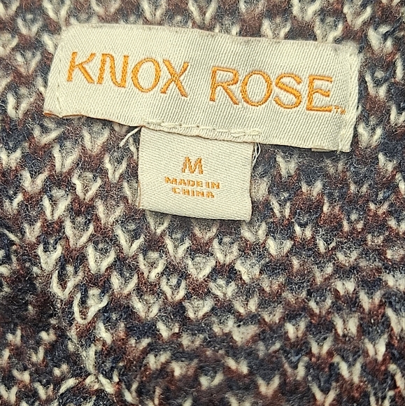 Women's Knox Rose Open Front Duster Cardigan Sweater Camo Navy & Red Size M - Picture 10 of 11